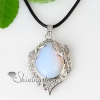 oval rose quartz glass opal tiger's-eye agate necklaces pendants design A