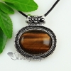 oval rose quartz glass opal turquoise tigereye agate semi precious stone necklaces pendants design A