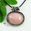 oval rose quartz glass opal turquoise tigereye agate semi precious stone necklaces pendants design B