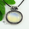 oval rose quartz glass opal turquoise tigereye agate semi precious stone necklaces pendants design C