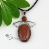 oval round wings tiger's eye amethyst glass opal natural semi precious stone necklaces pendants design B