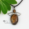 oval round wings tiger's eye amethyst glass opal natural semi precious stone necklaces pendants design E