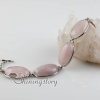 oval semi precious stone agate rose quartz charm toggle bracelets jewelry design A