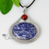 oval semi precious stone glass opal agate necklaces pendants design D