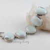 oval semi precious stone glass opal amethyst agate charm toggle bracelets jewelry design B