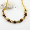 oval semi precious stone jade tigereye rose quartz agate and beads long chain necklaces design E
