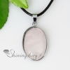 oval semi precious stone rose quartz amethyst necklaces pendants design B