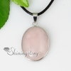 oval semi precious stone rose quartz amethyst necklaces pendants design D