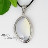 oval semi precious stone rose quartz glass opal tiger's-eye necklaces pendants design C