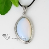 oval semi precious stone rose quartz glass opal tiger's-eye necklaces pendants design D