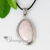 oval semi precious stone rose quartz glass opal tiger's-eye necklaces pendants design A