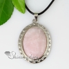 oval semi precious stone rose quartz jade agate necklaces pendants jewelry design B