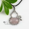 oval tigereye rose quartz amethyst glass opal jade agate semi precious stone rhinestone necklaces pendants design D