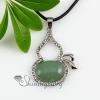 oval tigereye rose quartz amethyst glass opal jade agate semi precious stone rhinestone necklaces pendants design G