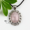 oval tigereye rose quartz glass opal jade agate necklaces pendants design B