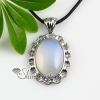 oval tigereye rose quartz glass opal jade agate necklaces pendants design C