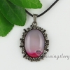 oval tiger's-eye glass opal jade agate rose quartz semi precious stone necklaces with pendants design E