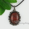 oval tiger's-eye glass opal jade agate rose quartz semi precious stone necklaces with pendants design G
