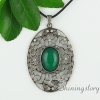 oval tiger's-eye turquoise amethyst agate semi precious stone rhinestone openwork filigree necklaces with pendants design C