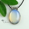 oval turquoise glass opal jade natural semi precious stone pendants for necklaces design C