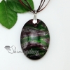 oval with lines silver foil lampwork murano italian venetian handmade glass necklaces pendants brown