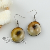 oval yellow oyster shell dangle earrings cheap china jewelry fashion jewelry design A