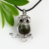 owl ball turn agate jade semi precious stone necklaces pendants design B