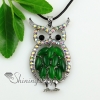 owl olive amethyst agate semi precious stone rhinestone necklaces pendants design D