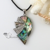 patchwork round moon rainbow abalone seashell mother of pearl oyster sea shell rhinestone necklaces pendants design B