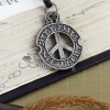 peace sign leather long chain pendants necklaces design A