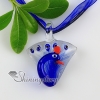 peacock with flowers inside itailian lampwork murano glass necklaces pendants design A