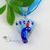 peacock with flowers inside itailian lampwork murano glass necklaces pendants design D