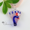 peacock with flowers inside itailian lampwork murano glass necklaces pendants design F