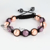 pearls macrame disco glitter ball pave beads bracelets design F