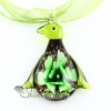 penguin flower inside murano glass neckalce pendants jewelry green