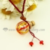 essential oil diffuser necklaces vintage perfume bottle pendant necklace wholesale distributor top quality murano glass jewelry hand blowm red