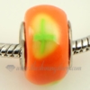 polymer clay large hole beads for fit charms bracelets orange
