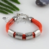pu charm wristbands multi layer buckle bracelets unisex orange