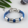 pu charm wristbands multi layer buckle bracelets unisex blue