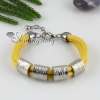 pu charm wristbands multi layer buckle bracelets unisex yellow