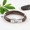 pu leather four layer woven bracelets unisex design B