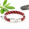 pu leather with alloy buckle woven bracelets unisex design B