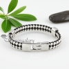 pu leather with alloy buckle woven bracelets unisex design A