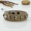 punk skull genuine leather wristbands bracelets gray