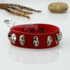 punk skull genuine leather wristbands bracelets red