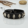 punk skull genuine leather wristbands bracelets black