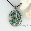 rainbow abalone sea shell heart pendants oval openwork patchwork necklaces mop jewellery design A