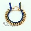 rainbow color brazil friendship wrap bracelets cotton cord gold plated snake chain woven bracelet jewelry design D