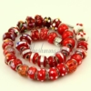 red lampwork glass big hole beads for fit charms bracelets red