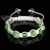 rhinestone and crystal beads macrame bracelets white cord design G